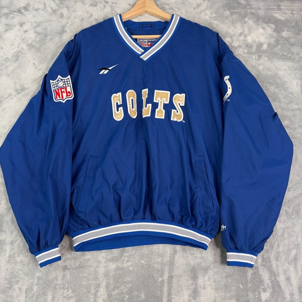 Indianapolis Colts Reebok Pro Line Pullover Jacket Medium Embroidered Vintage